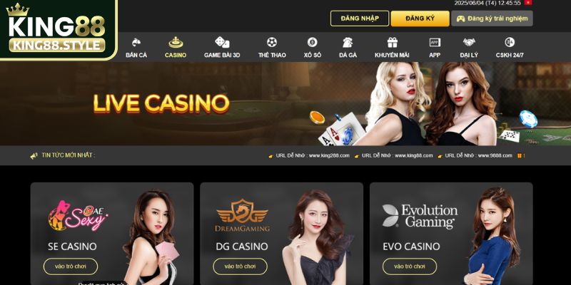 Trải nghiệm sảnh Casino Live